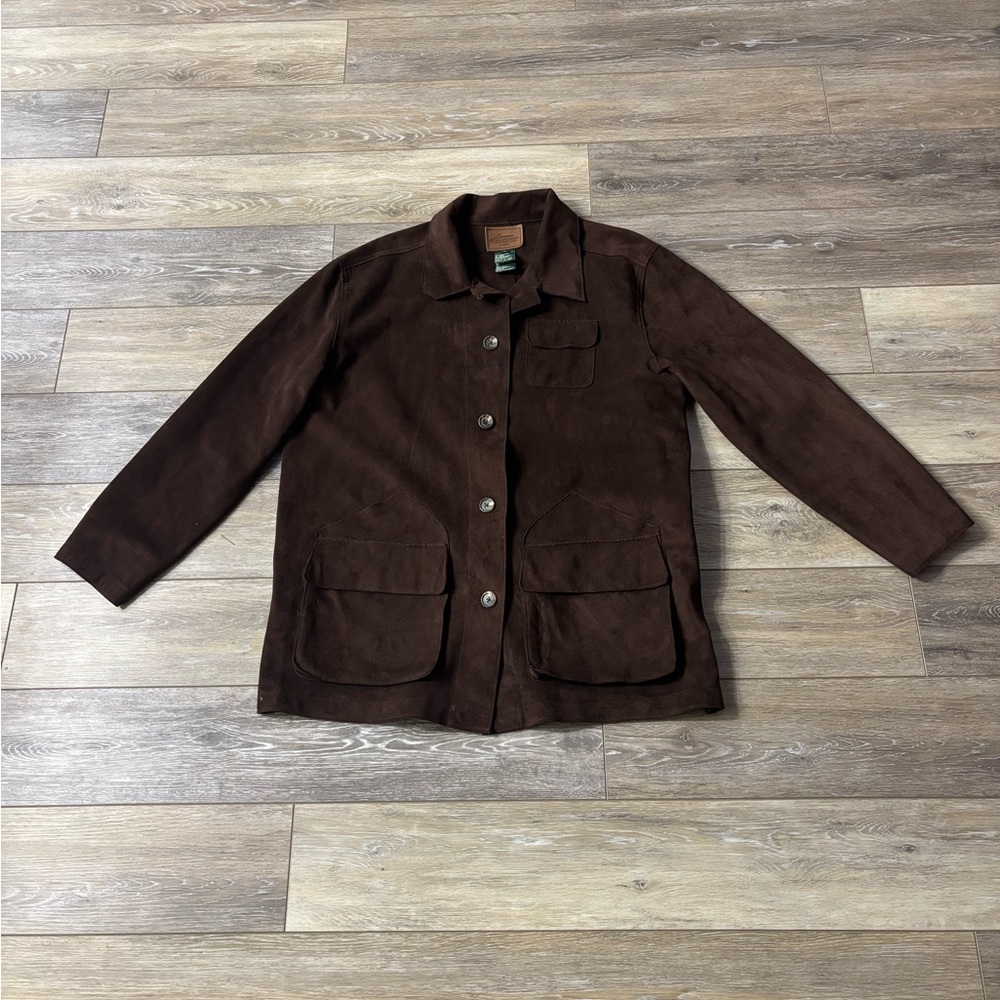 Lauren Ralph Lauren Field Utility Jacket Sz 1X Faux Suede Quiet Luxury Old Money